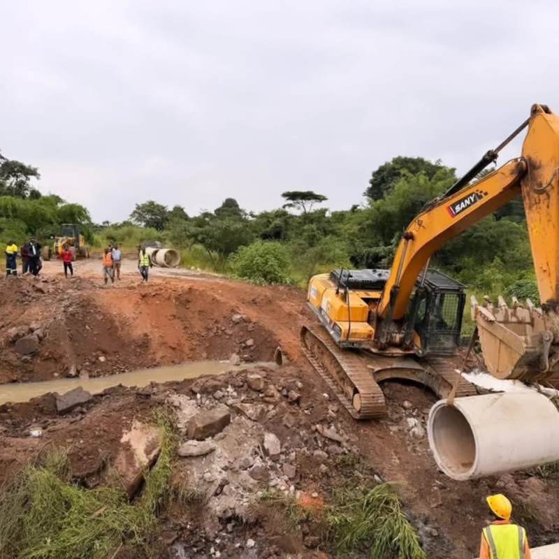 Road construction project by ZAM Africa Earthmovers in Zambia