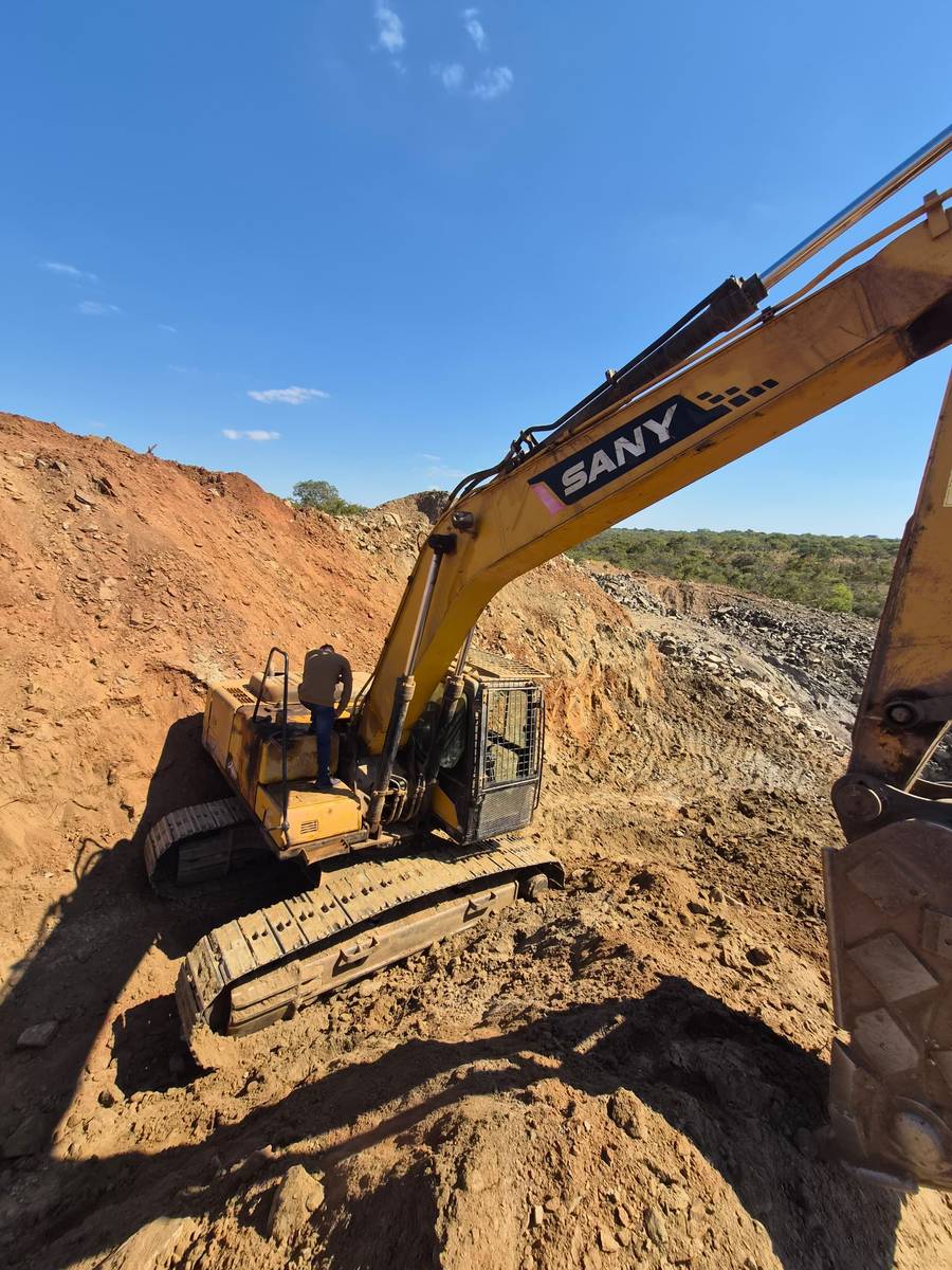 SANY excavator working in a quarry in Zambia