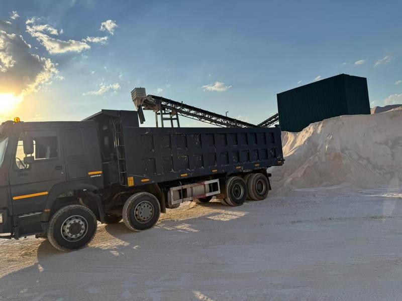 Tipper truck on site at sunset in Zambia
